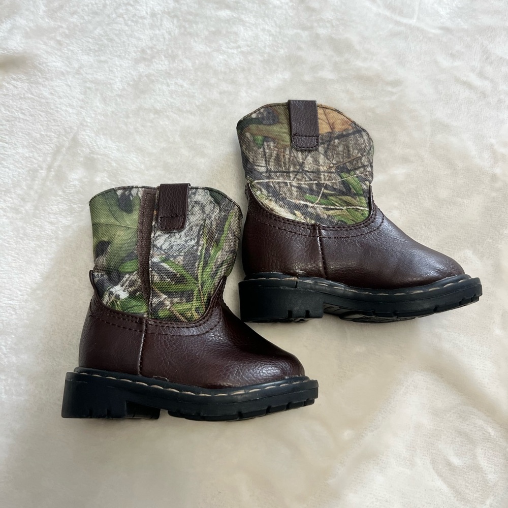 Garanimals Toddler Realtree Camo Cowboy Boots Size 2 Green Brown